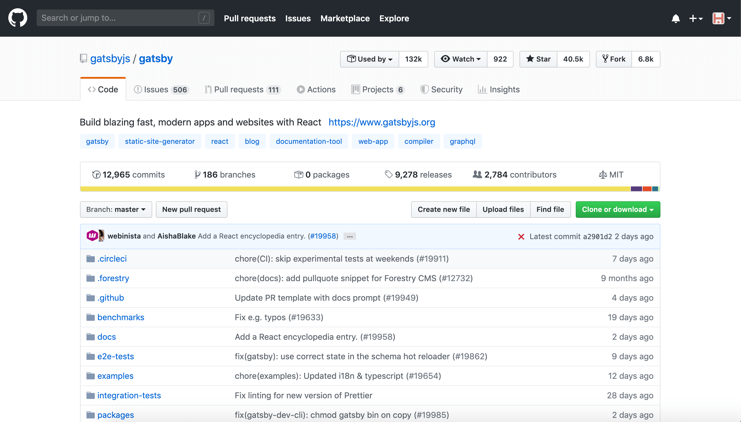 Gatsby GitHub repository